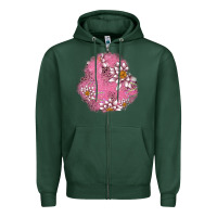 Sports Green lotus patches Zipper Hoodie - AdoDesignShop
