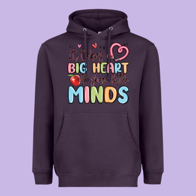 It Takes A Big Heart For Shape Little Minds Heavyweight Hoodie Designed By Maliassmallbusiness