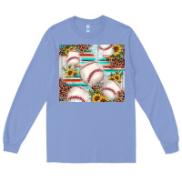 Colony Blue baseball leopard sunflower Long Sleeve Tee - JahusDesignShop