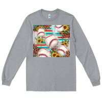 Heather Grey baseball leopard sunflower Long Sleeve Tee - JahusDesignShop
