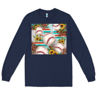 Navy baseball leopard sunflower Long Sleeve Tee - JahusDesignShop