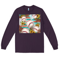 Plum baseball leopard sunflower Long Sleeve Tee - JahusDesignShop