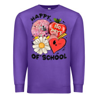 Purple happy 100 days of school Premium Sweatshirt - MaliasSmallBusiness