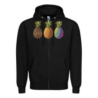 Black pineapples leopard tie dye summer Zipper Hoodie - Artiststas