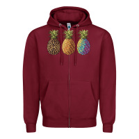 Burgundy pineapples leopard tie dye summer Zipper Hoodie - Artiststas