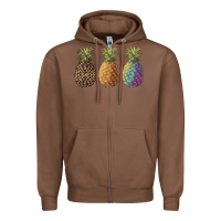 Chestnut pineapples leopard tie dye summer Zipper Hoodie - Artiststas