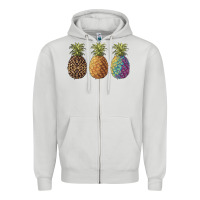Dove Grey pineapples leopard tie dye summer Zipper Hoodie - Artiststas