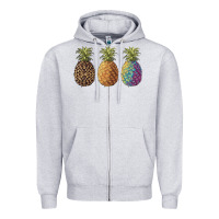 Heather Grey pineapples leopard tie dye summer Zipper Hoodie - Artiststas