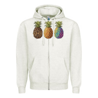 Oatmeal Heather pineapples leopard tie dye summer Zipper Hoodie - Artiststas