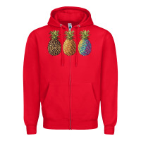 Red pineapples leopard tie dye summer Zipper Hoodie - Artiststas