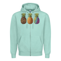 Seafoam pineapples leopard tie dye summer Zipper Hoodie - Artiststas