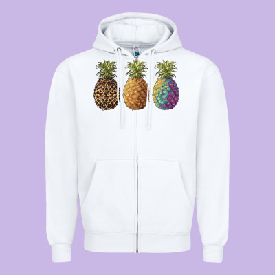 Pineapples Leopard Tie Dye Summer Zipper Hoodie Designed By Artiststas
