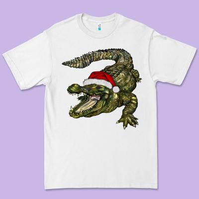 Christmas Alligator Premium Tee Designed By Barkaloodesign