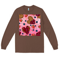 Chestnut valentines day waffles seamless pattern Long Sleeve Tee - BundleAndBundleShop