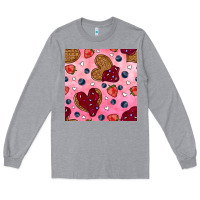 Heather Grey valentines day waffles seamless pattern Long Sleeve Tee - BundleAndBundleShop