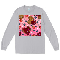 Moon Dust valentines day waffles seamless pattern Long Sleeve Tee - BundleAndBundleShop