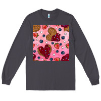 Smoke valentines day waffles seamless pattern Long Sleeve Tee - BundleAndBundleShop
