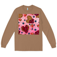 Toasted Coconut valentines day waffles seamless pattern Long Sleeve Tee - BundleAndBundleShop