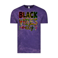 Cloud Purple Black vibes only juneteenth Vintage Tee - Zillion Design Studio
