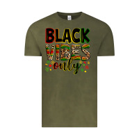Vintage Olive Black vibes only juneteenth Vintage Tee - Zillion Design Studio