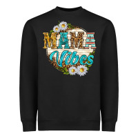 Black mama vibes with daisies Heavyweight Sweatshirt - texasbilliewilder