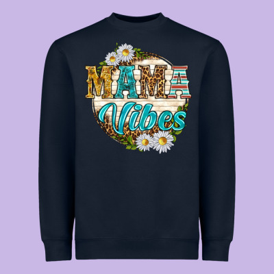 Mama Vibes With Daisies Heavyweight Sweatshirt Designed By Texasbilliewilder