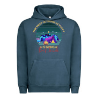 Pigment Midnight Navy camping The Best Outdoor Activity Is Going Back Inside Urban Hoodie - Bettercallsaul