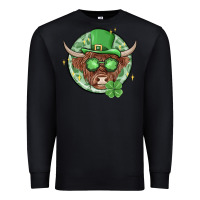 Black st. patrick's day heifer Premium Sweatshirt - MaliasSmallBusiness