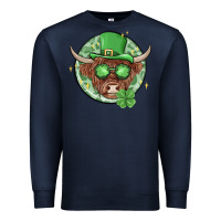Navy st. patrick's day heifer Premium Sweatshirt - MaliasSmallBusiness