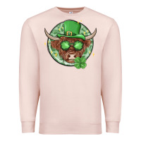 Pale Pink st. patrick's day heifer Premium Sweatshirt - MaliasSmallBusiness