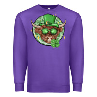 Purple st. patrick's day heifer Premium Sweatshirt - MaliasSmallBusiness
