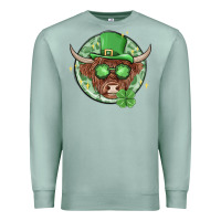Seafoam st. patrick's day heifer Premium Sweatshirt - MaliasSmallBusiness