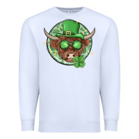 White st. patrick's day heifer Premium Sweatshirt - MaliasSmallBusiness