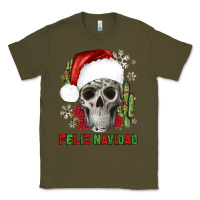 Army Green feliz navidad skull cactus Classic Tee - JahusDesignShop