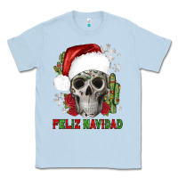 Dusty Blue feliz navidad skull cactus Classic Tee - JahusDesignShop