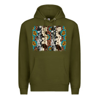 Army Green cowhide leopard gemstone brushstroke Premium Hoodie - AdoDesignShop