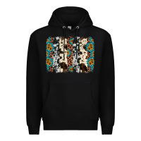 Black cowhide leopard gemstone brushstroke Premium Hoodie - AdoDesignShop