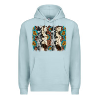 Blue Mist cowhide leopard gemstone brushstroke Premium Hoodie - AdoDesignShop
