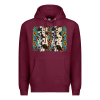 Burgundy cowhide leopard gemstone brushstroke Premium Hoodie - AdoDesignShop