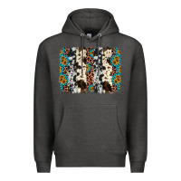 Charcoal Heather cowhide leopard gemstone brushstroke Premium Hoodie - AdoDesignShop