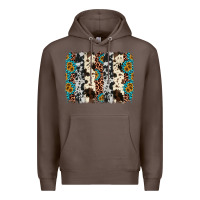 Coffee cowhide leopard gemstone brushstroke Premium Hoodie - AdoDesignShop