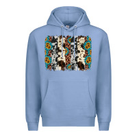 Colony Blue cowhide leopard gemstone brushstroke Premium Hoodie - AdoDesignShop