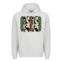 Dove Grey cowhide leopard gemstone brushstroke Premium Hoodie - AdoDesignShop
