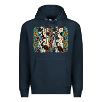 Navy cowhide leopard gemstone brushstroke Premium Hoodie - AdoDesignShop