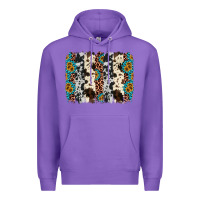 Purple cowhide leopard gemstone brushstroke Premium Hoodie - AdoDesignShop