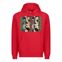 Red cowhide leopard gemstone brushstroke Premium Hoodie - AdoDesignShop