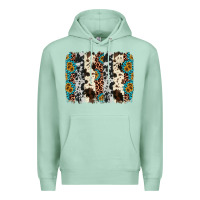 Seafoam cowhide leopard gemstone brushstroke Premium Hoodie - AdoDesignShop