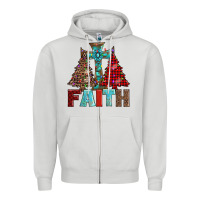 Dove Grey cross and christmas trees Zipper Hoodie - AdoDesignShop