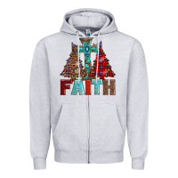 Heather Grey cross and christmas trees Zipper Hoodie - AdoDesignShop