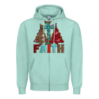 Seafoam cross and christmas trees Zipper Hoodie - AdoDesignShop